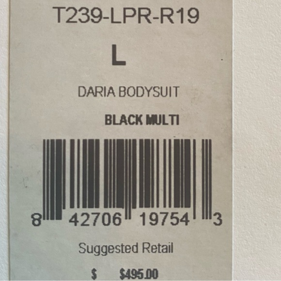 Caroline Constas Daria Bodysuit size L multi color black/green. New/Never worn - Picture 7 of 7